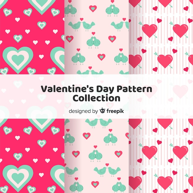 Valentine's day hearts pattern pack