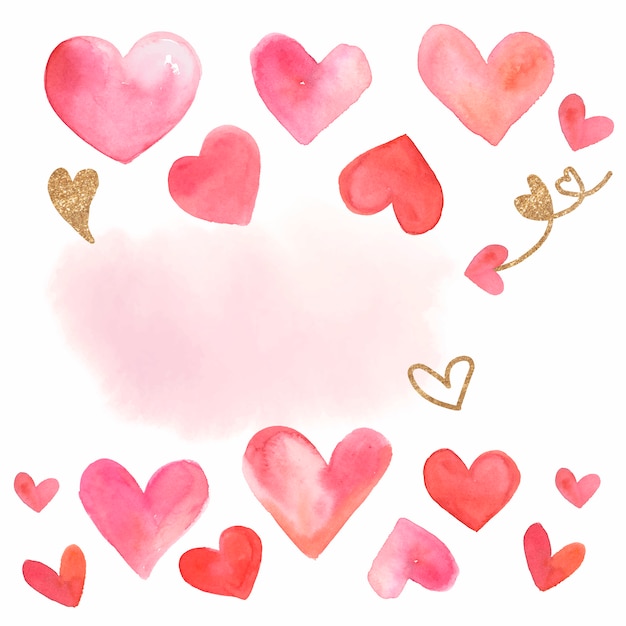 Free Vector valentine's day icon watercolor illustration