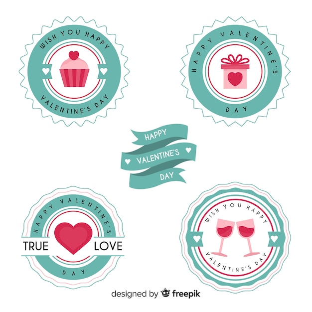 Free Vector valentine's day label collection