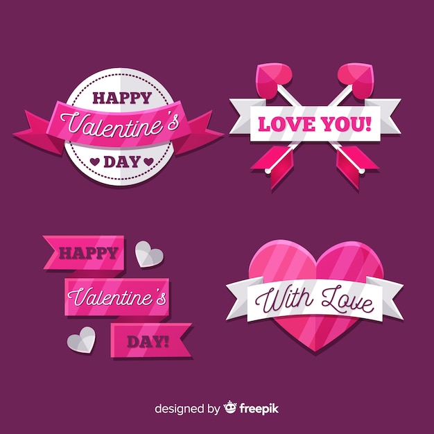 Free Vector valentine's day label collection