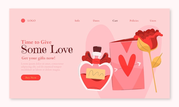 Free Vector valentine's day landing page template