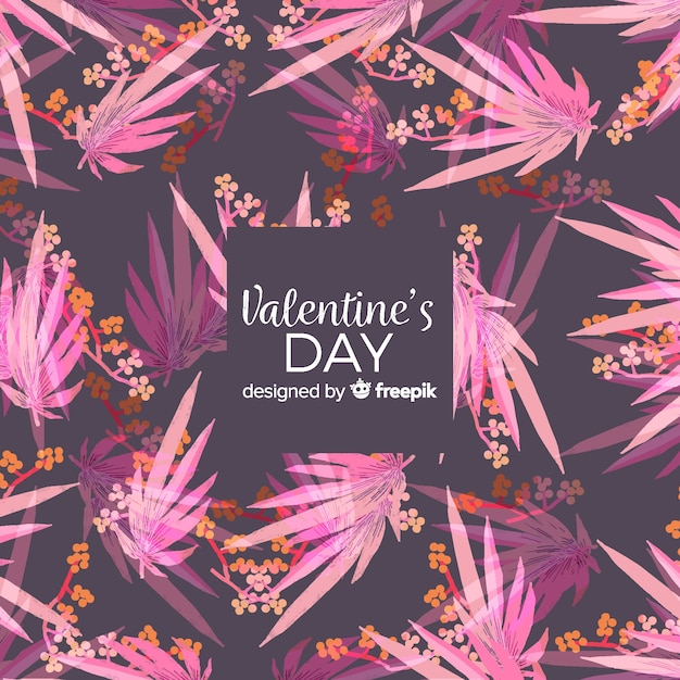 Free Vector valentine's day leaves background