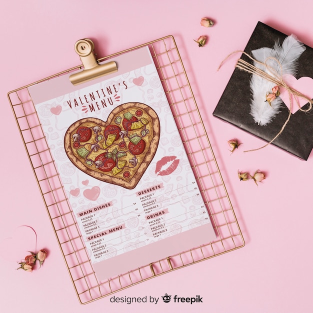 Valentine's day menu template