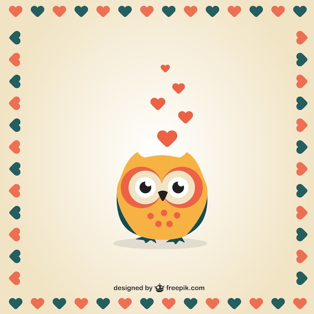 Free Vector valentine's day owl