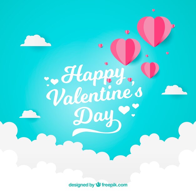 Valentine's day in paper style background