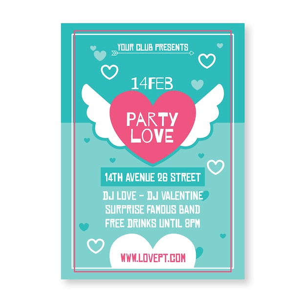 Valentine's day party poster template