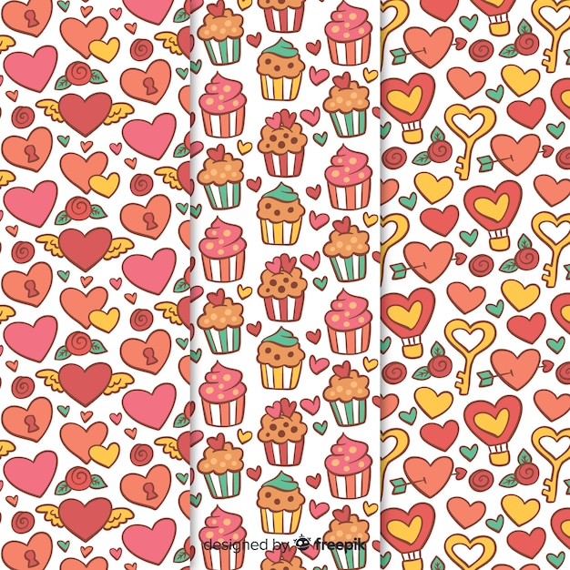 Free Vector valentine's day pattern collection