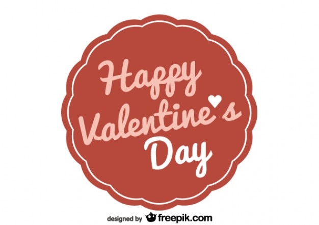 Free Vector valentine's day retro badge