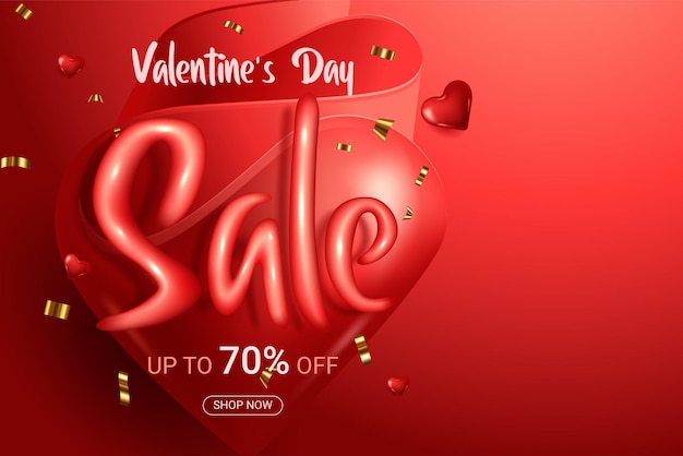 Valentine's Day sale banner Background Design