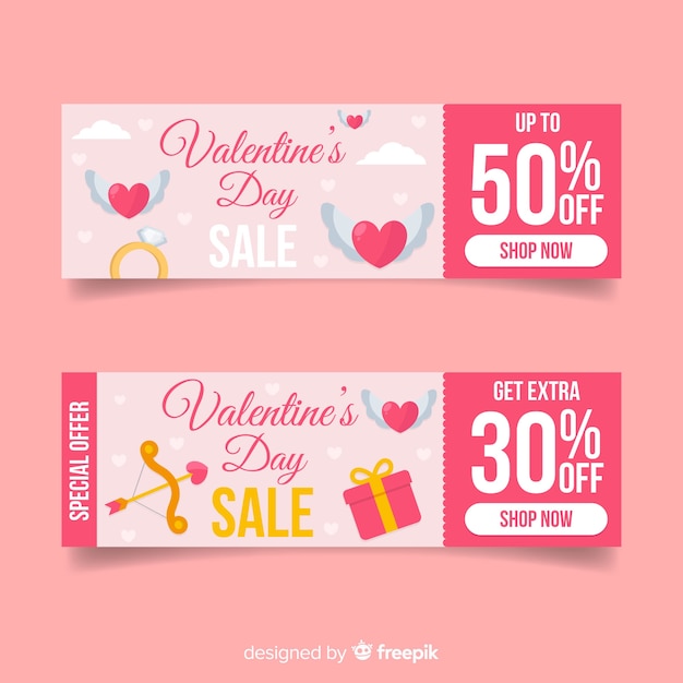 Valentine's day sale banner template