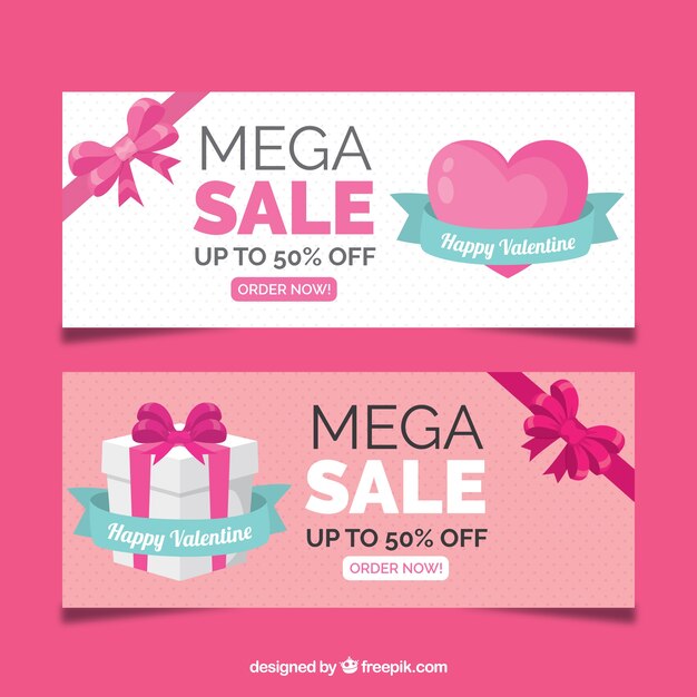 Valentine's day sale banners