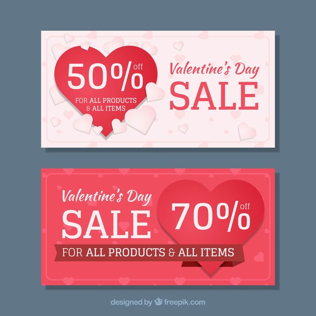 Valentine's day sale banners