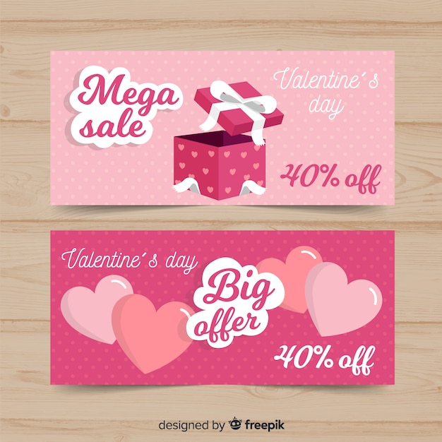 Valentine's day sale banners