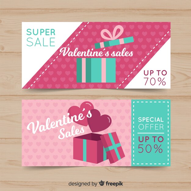 Valentine's day sale banners