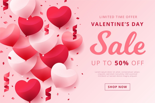 Valentine's day sale in flat design