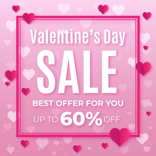 Valentine's day sale in flat design