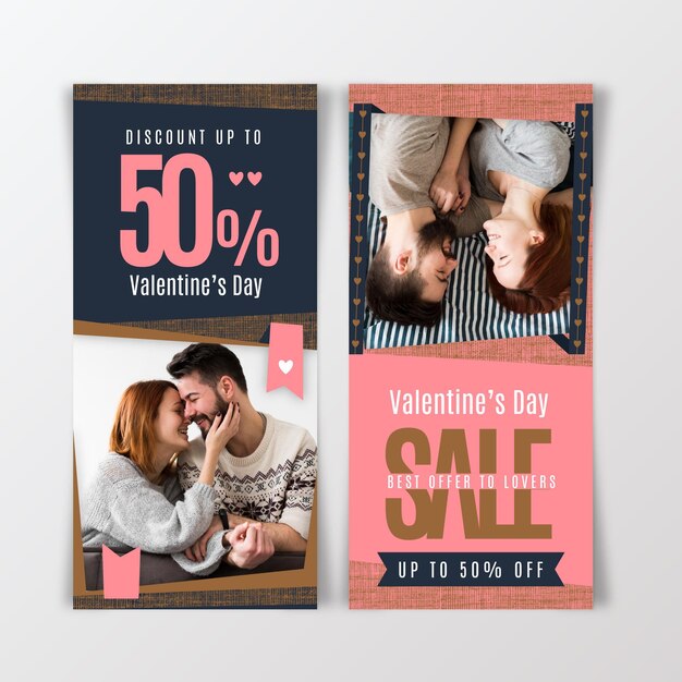 Valentine's day sale vertical banners