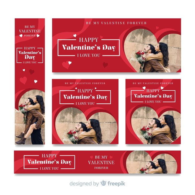 Valentine's day sale web banners