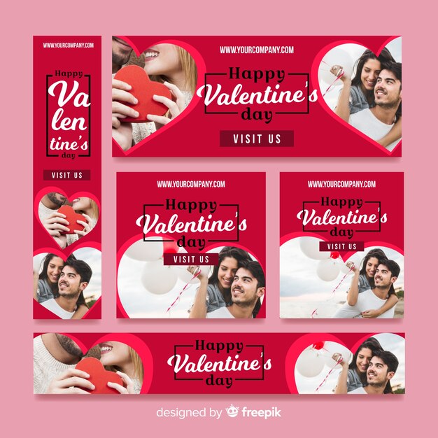 Valentine's day sale web banners