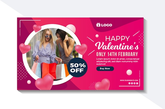 Valentine's day sales banner with offer