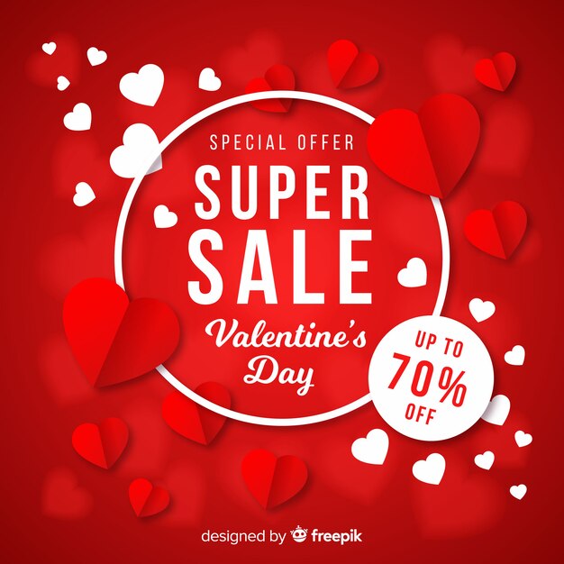 Valentine's Day Sales Flat Background