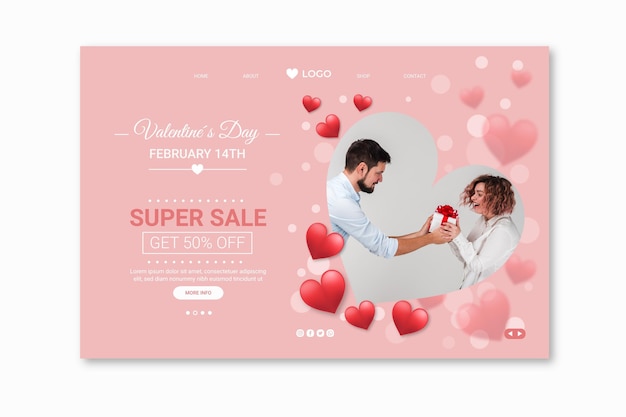 Valentine's day sales landing page