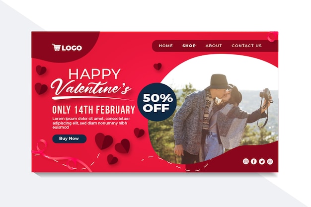 Valentine's day sales landing page