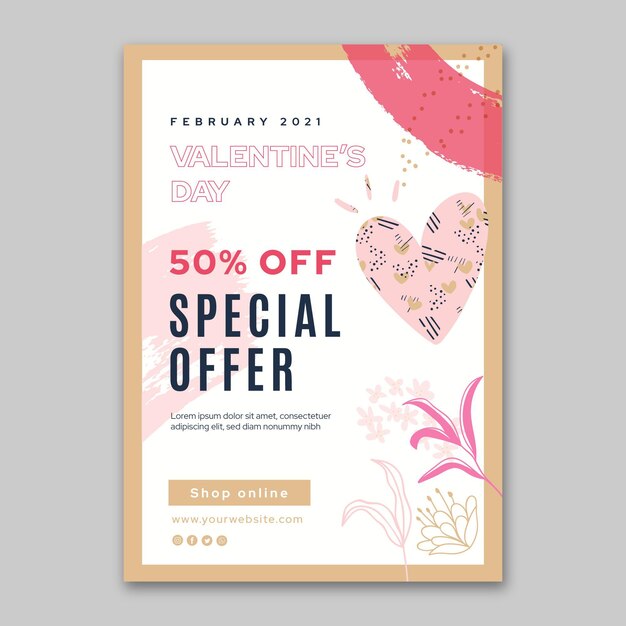 Valentine's day sales poster template