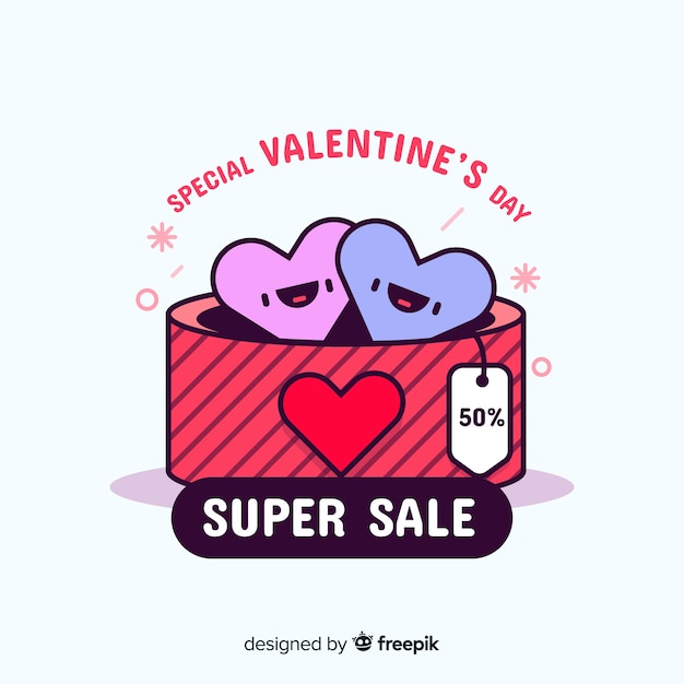 Free Vector valentine's day super sale