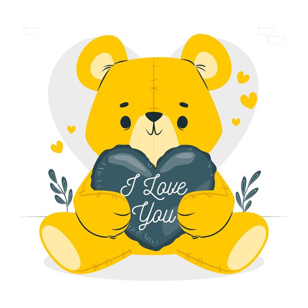 Valentine's day teddy bear concept illustration