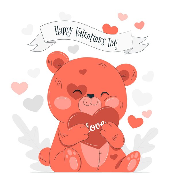 Valentine's day teddy bear concept illustration