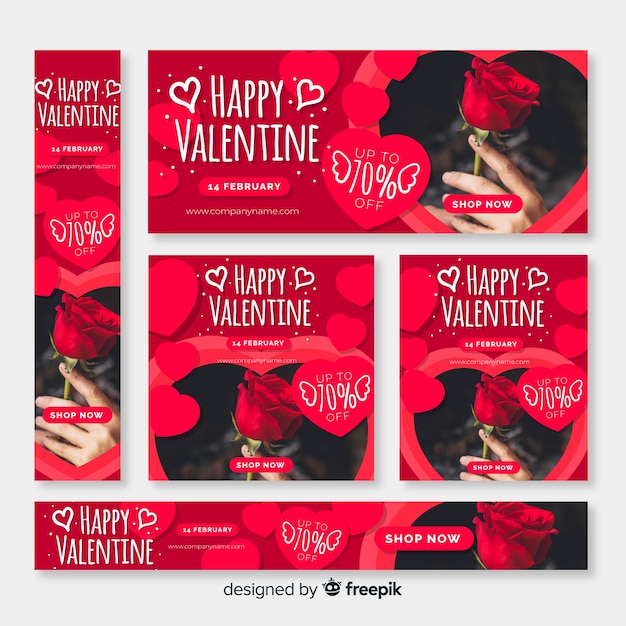 Free Vector valentine's day web banners