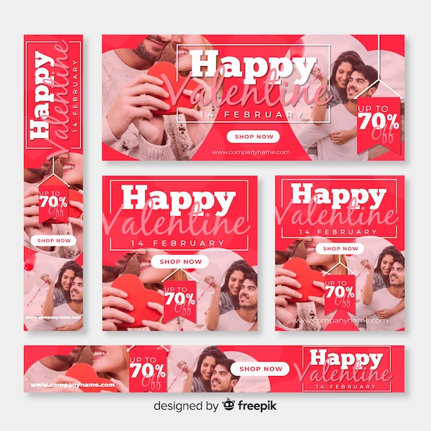 Valentine's day web banners