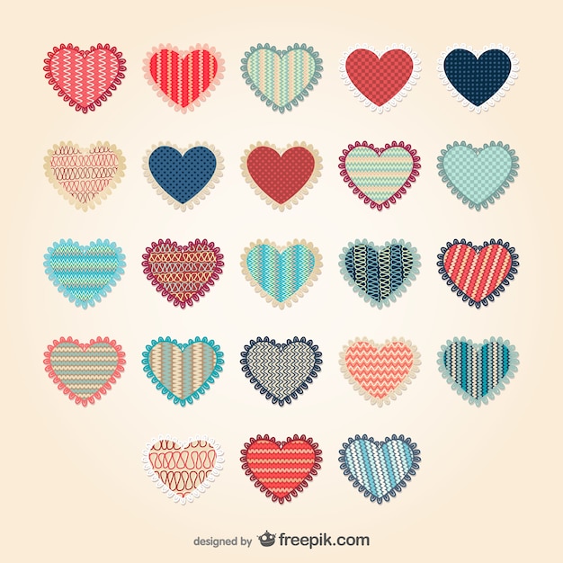 Free Vector valentine's hearts collection