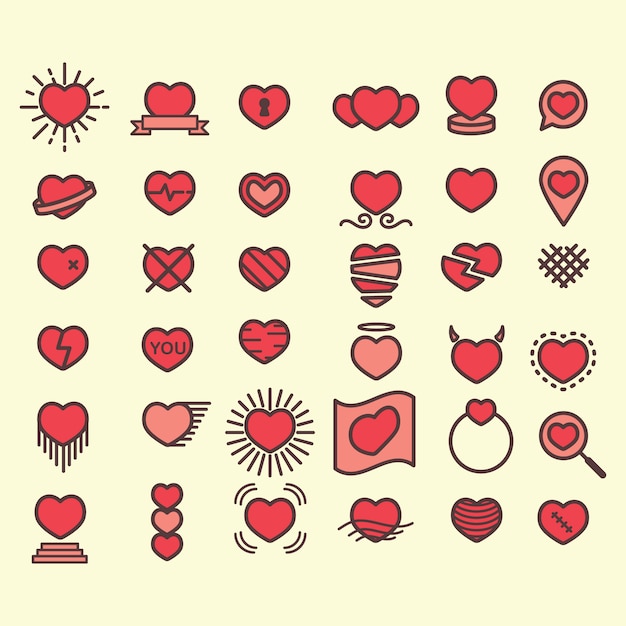 Valentine's icons collection