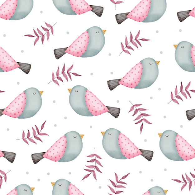 Free Vector valentine seamless pattern with birds