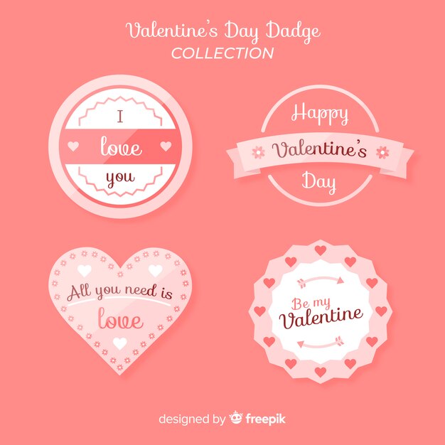 Valentine simple badge collection