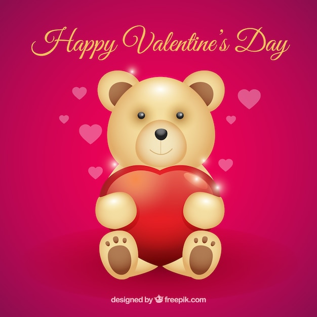 Free vector valentine stuffed bear background