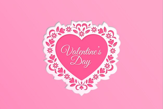 Valentines day background in paper style