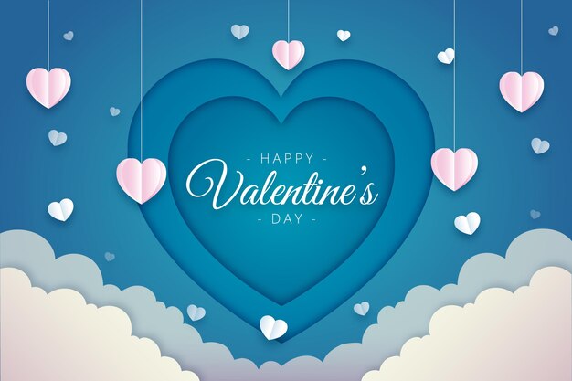 Valentines day background in paper style