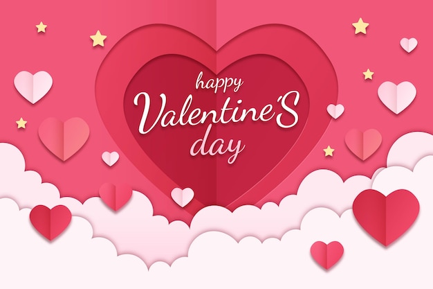 Valentines day background in paper style