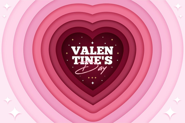 Free vector valentines day background in paper style