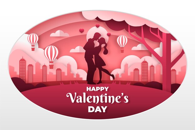 Valentines day background in paper style