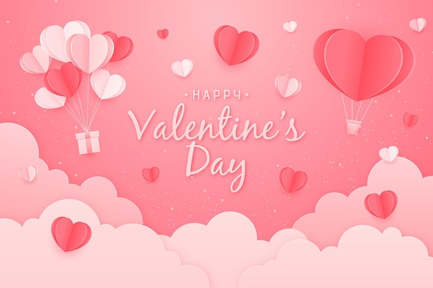 Valentines day background in paper style