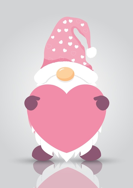 Free Vector valentines day background with cute gonk holding a heart