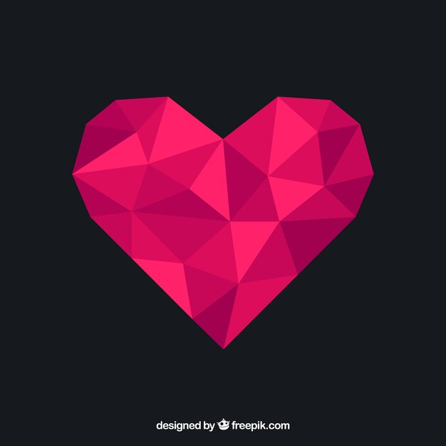 Valentines day background with polygonal heart