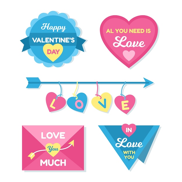 Valentines day badge collection