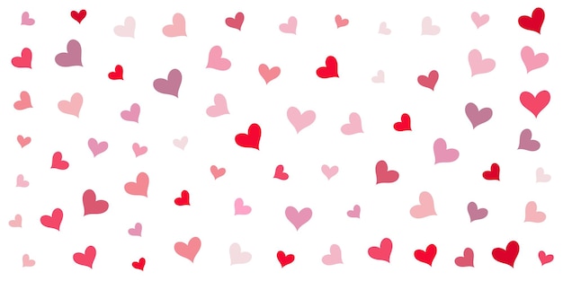 Free vector valentines day banner with hearts pattern