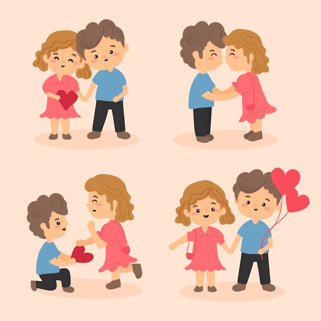 Valentines day couple collection theme for illustration