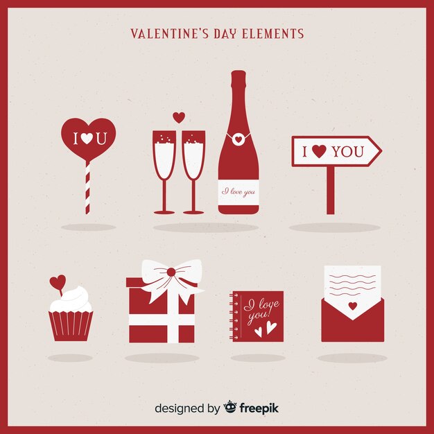 Valentines day element collection